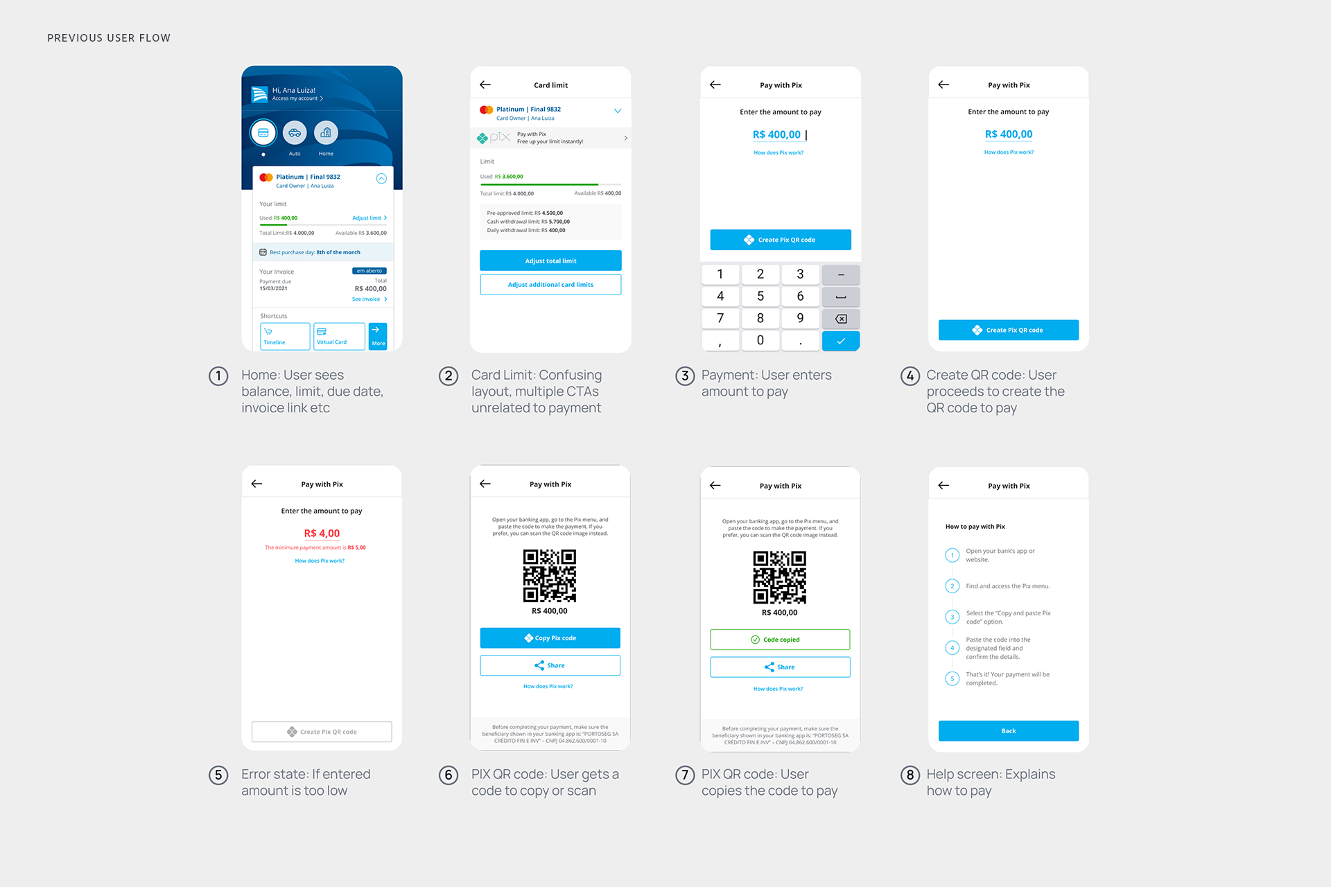 Porto App – Previous Wireframes